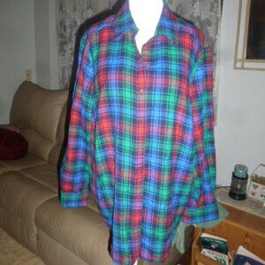 🌈 Lands’ End Plaid Button-Down Shirt | Women’s 1X 🌈